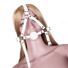 Load image into Gallery viewer, Head Harness Ball Mouth Gag White