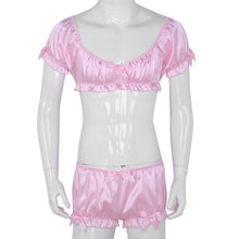 Load image into Gallery viewer, Silky Crop Top Lingerie Set
