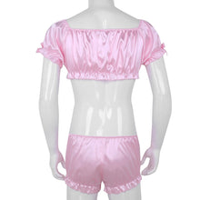Load image into Gallery viewer, Silky Crop Top Lingerie Set
