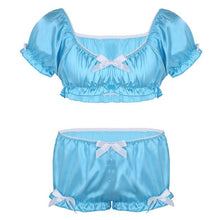 Load image into Gallery viewer, Silky Crop Top Lingerie Set