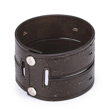 Load image into Gallery viewer, Black Vintage Style Leather Cuff