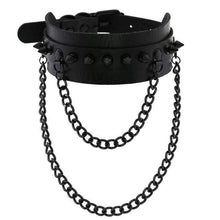 Load image into Gallery viewer, Spiked Trendy Goth Leather Choker