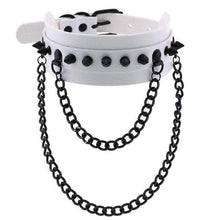 Load image into Gallery viewer, Spiked Trendy Goth Leather Choker