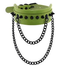Load image into Gallery viewer, Spiked Trendy Goth Leather Choker