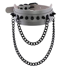 Load image into Gallery viewer, Spiked Trendy Goth Leather Choker