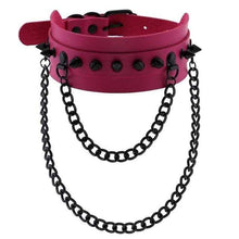 Load image into Gallery viewer, Spiked Trendy Goth Leather Choker