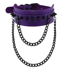 Load image into Gallery viewer, Spiked Trendy Goth Leather Choker