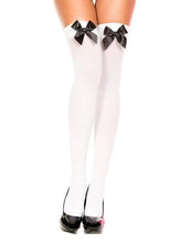 Lade das Bild in den Galerie-Viewer, Sissy-Strümpfe bis zum Oberschenkel mit Schleifen