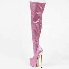 Charger l'image dans la galerie, Bottes à bout rond roses Sissy de 8 pouces