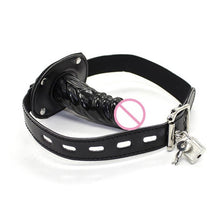 Load image into Gallery viewer, Leather Hood With Dildo Gag BDSM