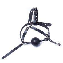 Load image into Gallery viewer, Head Harness Open Mouth Ball Gag Leather