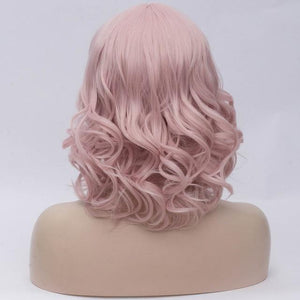 14 Inches Short Wavy Wig with Bangs