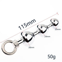Load image into Gallery viewer, Steel Triple Orbs of Pleasure Anal Beads