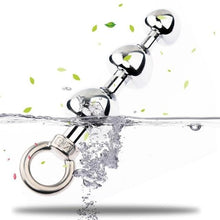 Load image into Gallery viewer, Steel Triple Orbs of Pleasure Anal Beads