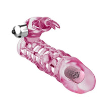 Load image into Gallery viewer, Pink Horny Bunny Vibrating Penis Sleeve BDSM