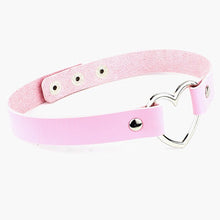 Charger l'image dans la galerie, Collier en cuir coeur BDSM