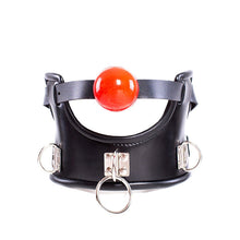Lade das Bild in den Galerie-Viewer, Ballknebel-Halsband mit offenem Mund, BDSM