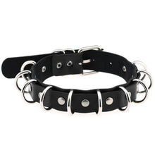 Charger l'image dans la galerie, Collier ras du cou BDSM fait main en cuir double