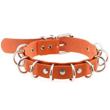 Charger l'image dans la galerie, Collier ras du cou BDSM fait main en cuir double