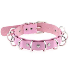 Charger l'image dans la galerie, Collier ras du cou BDSM fait main en cuir double