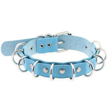 Charger l'image dans la galerie, Collier ras du cou BDSM fait main en cuir double
