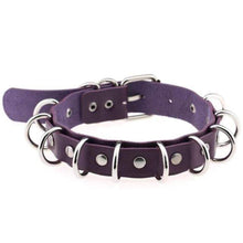 Charger l'image dans la galerie, Collier ras du cou BDSM fait main en cuir double