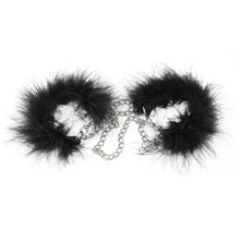 Charger l'image dans la galerie, Menottes noires duveteuses à plumes BDSM