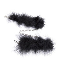 Charger l'image dans la galerie, Menottes noires duveteuses à plumes BDSM