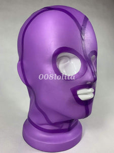 Royal Purple Latex Rubber Mask Helmet