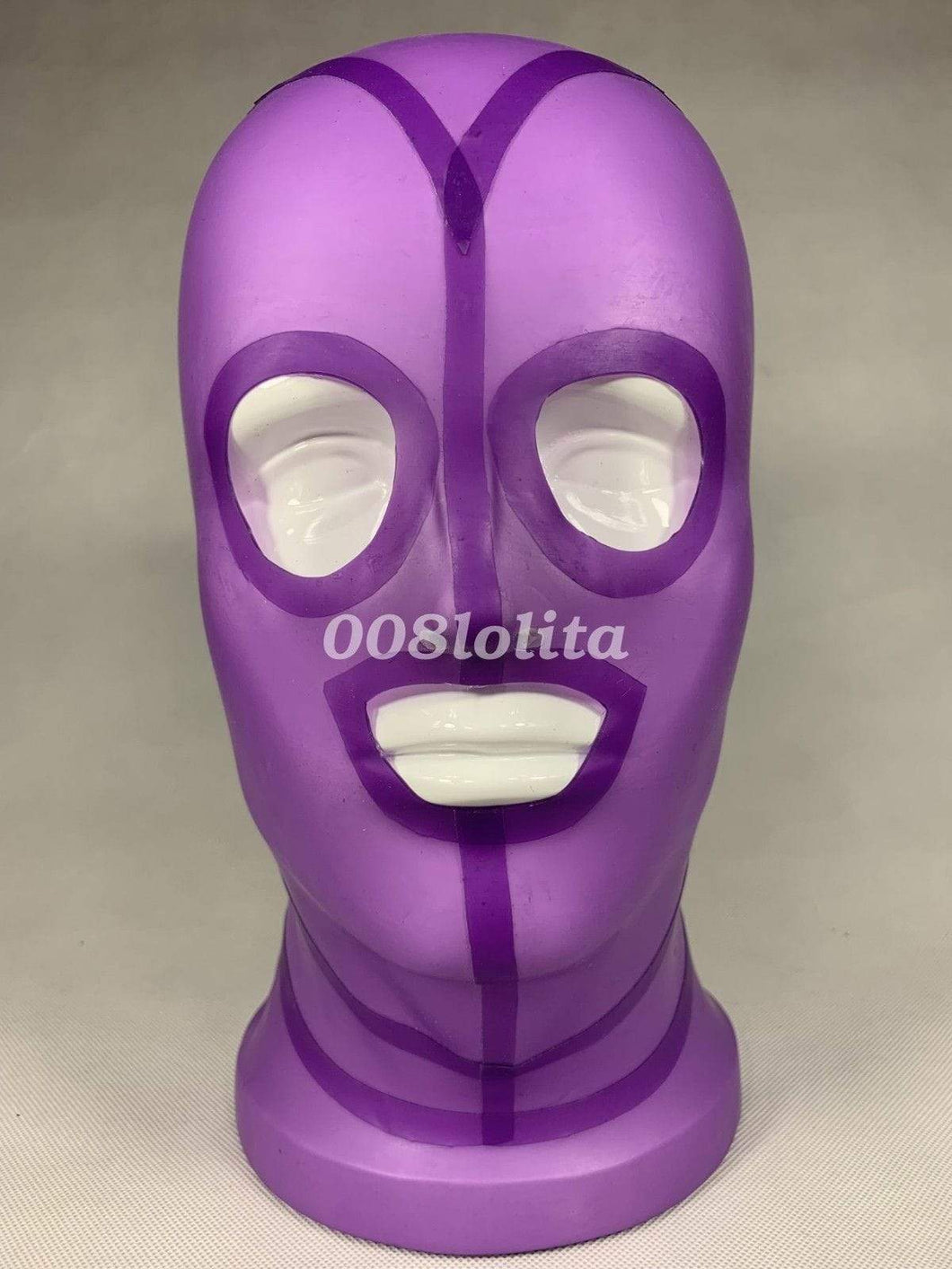 Royal Purple Latex Rubber Mask Helmet