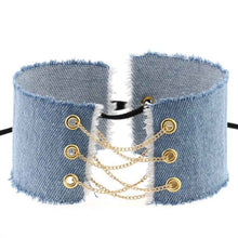 Lade das Bild in den Galerie-Viewer, Unterwürfiges Denim-Halsband