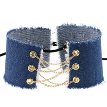 Lade das Bild in den Galerie-Viewer, Unterwürfiges Denim-Halsband