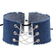 Lade das Bild in den Galerie-Viewer, Unterwürfiges Denim-Halsband