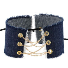 Lade das Bild in den Galerie-Viewer, Unterwürfiges Denim-Halsband