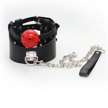 Load image into Gallery viewer, Slave Collar With Mouth Gag Ball BDSM