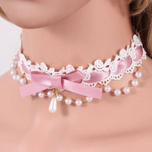 Charger l'image dans la galerie, Collier ras du cou en ruban et dentelle DDLG BDSM