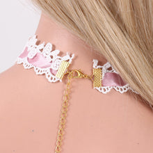 Charger l'image dans la galerie, Collier ras du cou en ruban et dentelle DDLG BDSM