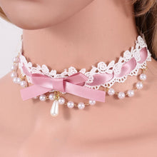 Charger l'image dans la galerie, Collier ras du cou en ruban et dentelle DDLG BDSM