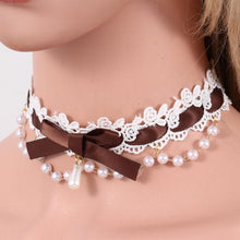 Charger l'image dans la galerie, Collier ras du cou en ruban et dentelle DDLG BDSM