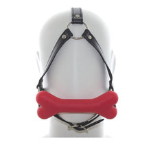 Load image into Gallery viewer, Multicolor Dog Bone Leather Harness Mouth Gag