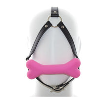 Load image into Gallery viewer, Multicolor Dog Bone Leather Harness Mouth Gag