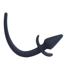 Load image into Gallery viewer, Black Silicone Dog Tail Butt Plug 11 Inches Long BDSM
