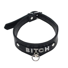 Charger l'image dans la galerie, Collier d'esclave BDSM en cuir avec bijoux