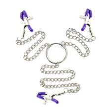 Load image into Gallery viewer, BDSM Triple Threat Nipple to Clit Clamps
