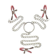 Load image into Gallery viewer, BDSM Triple Threat Nipple to Clit Clamps