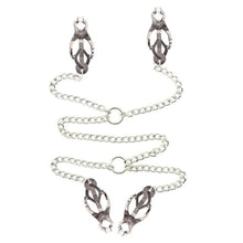 Load image into Gallery viewer, BDSM Butterfly Torture Nipple Clit Chain