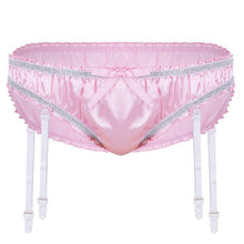 Charger l'image dans la galerie, Culotte en satin avec porte-jarretelles "Sissy Susan"