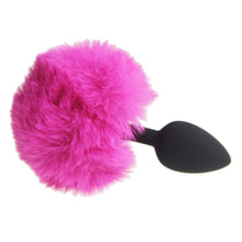 Load image into Gallery viewer, Cute Black Silicone Bunny Tail Butt Plug BDSM