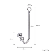 Load image into Gallery viewer, Stainless Steel Beaded Anal Hook 9.07 to 9.84 Inches Long