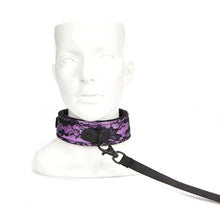 Charger l'image dans la galerie, Collier de bondage en dentelle et velours BDSM